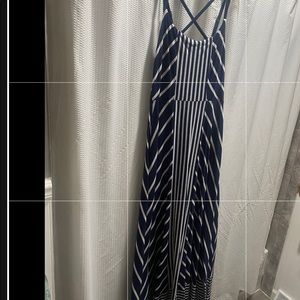 Navy Striped Maxi Dress
